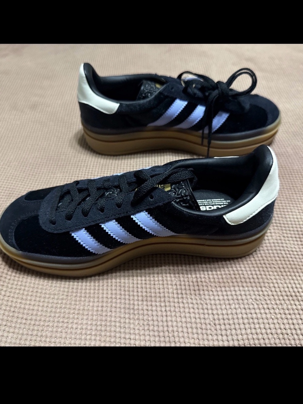 adidas Originals Gazelle Bold J Platform Sneakers - Black Sparkle Size 5Y /6 W